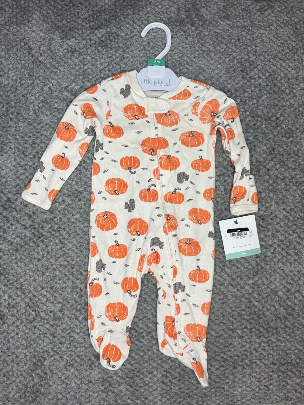 Little Planet by Carter’s Organic Unisex Baby’s Pumpkin 1pc - Size 3 Months NWT
